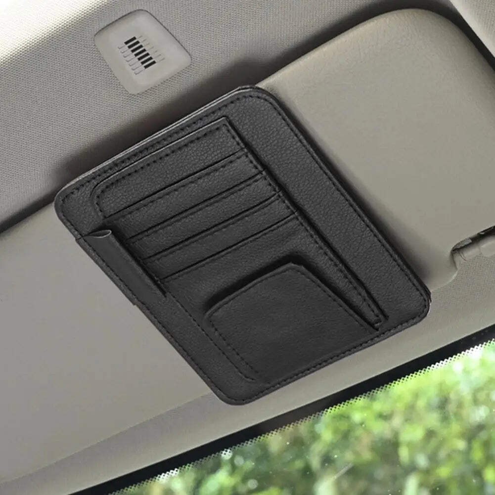 Car Sun Visor Organizer Multi-Pocket Business Card Storage Management Sunglasses