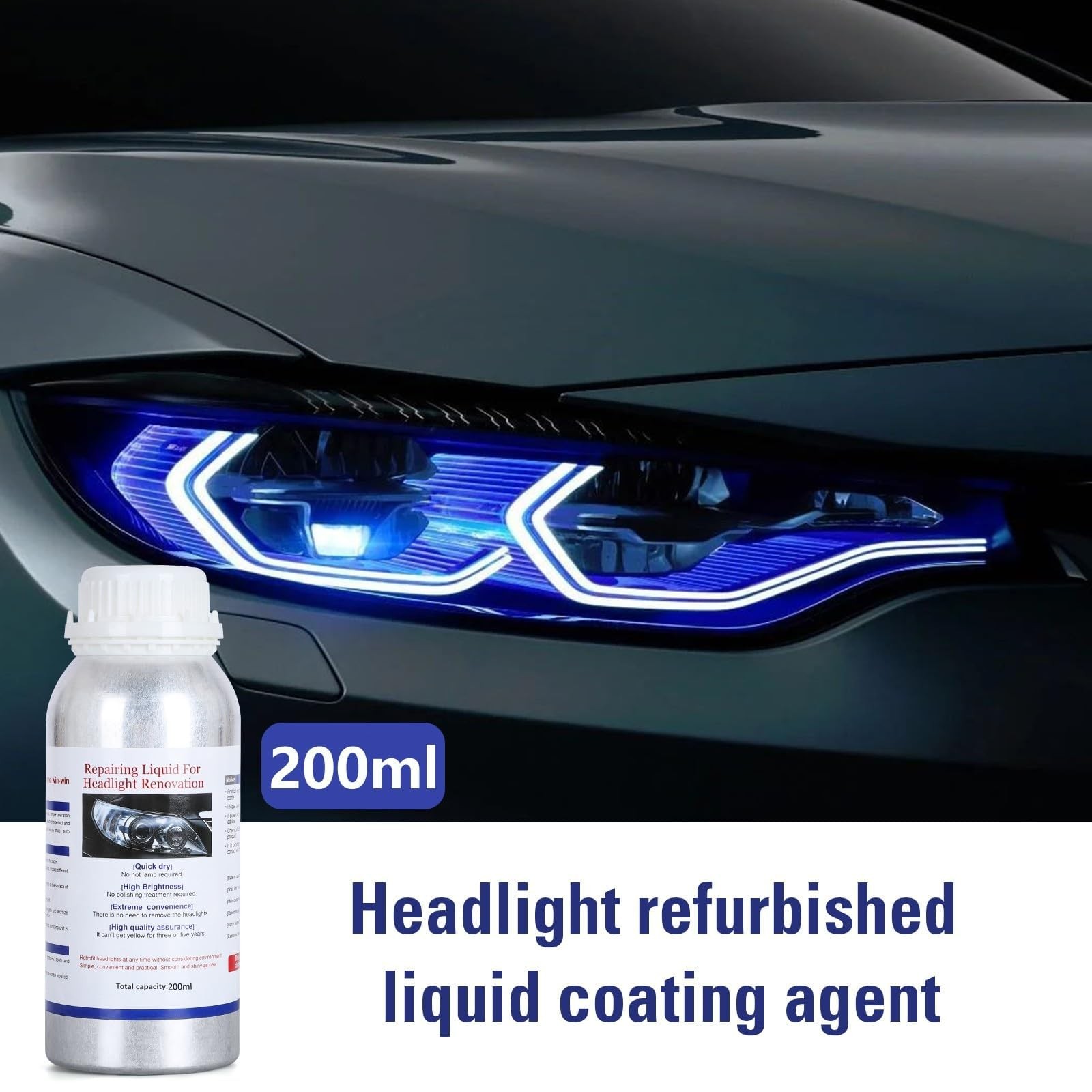 200ML Headlight Restoration Liquid,Automobile Lens Polish