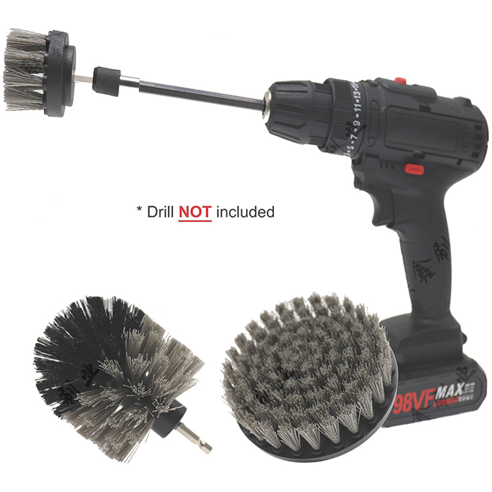 4pcs Home Drill Brush Attachment Power Scrubber Car Clean Kit Combo Scrub Basin
