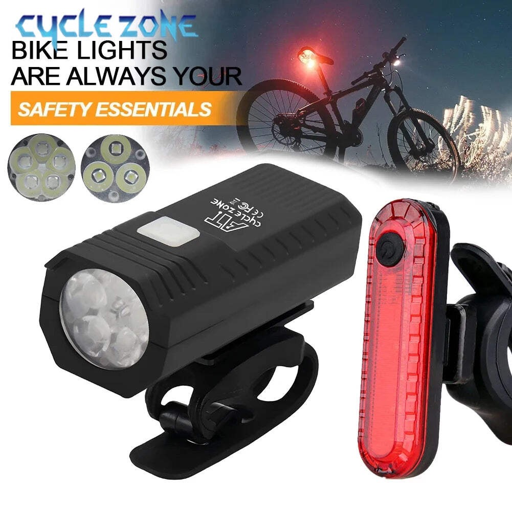 Bike Light Set Front with Taillight LED Rechargeable Bicycle Lights 3