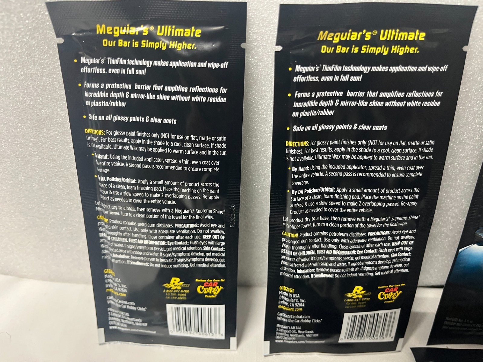 LOT OF 10 MEGUIAR’S CHEMIA SAMOCHODOWA G18216T ULTIMATE WAX SAMPLE 14ML
