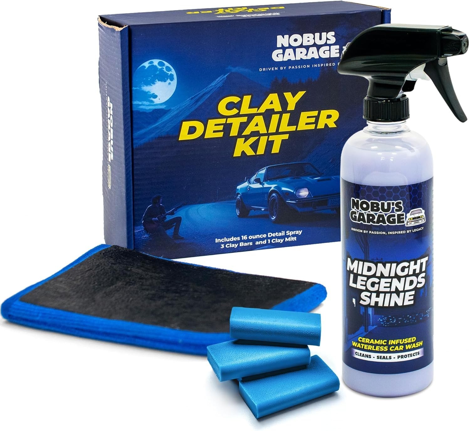 Pro-Grade Clay Bar Auto Detailing Kit – Waterless Cleaner & Lubricant Included