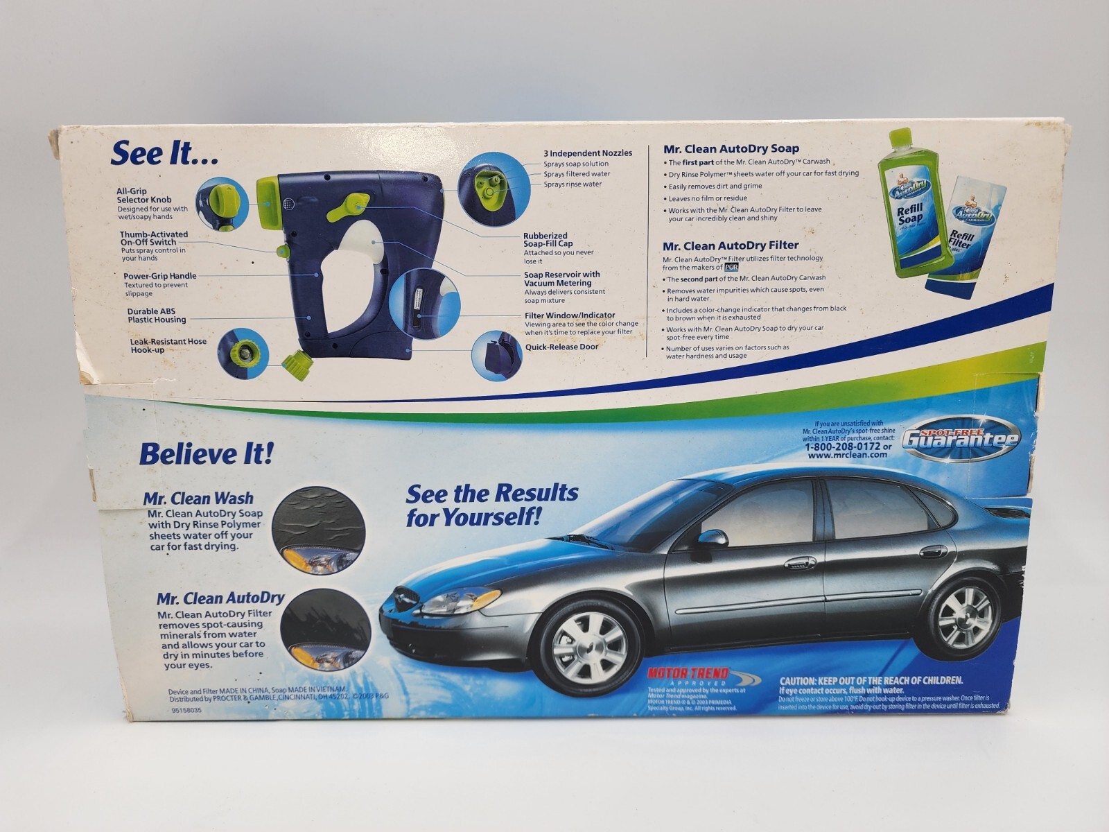 New Mr. Clean Auto Dry Carwash Device Soap & Starter Filter Car Wash System