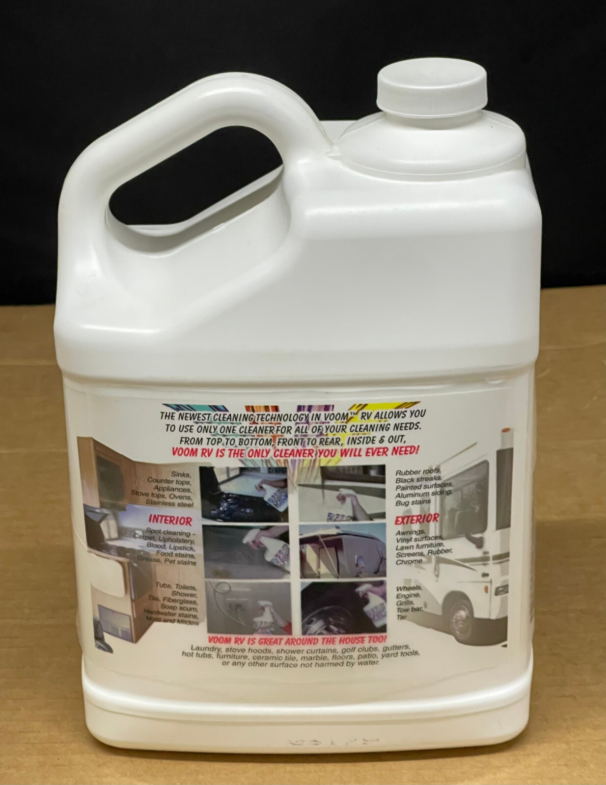 Voom RV Cleaner, 1-Gallon Biodegradable, Black Streaks All Surfaces, RV Trailer