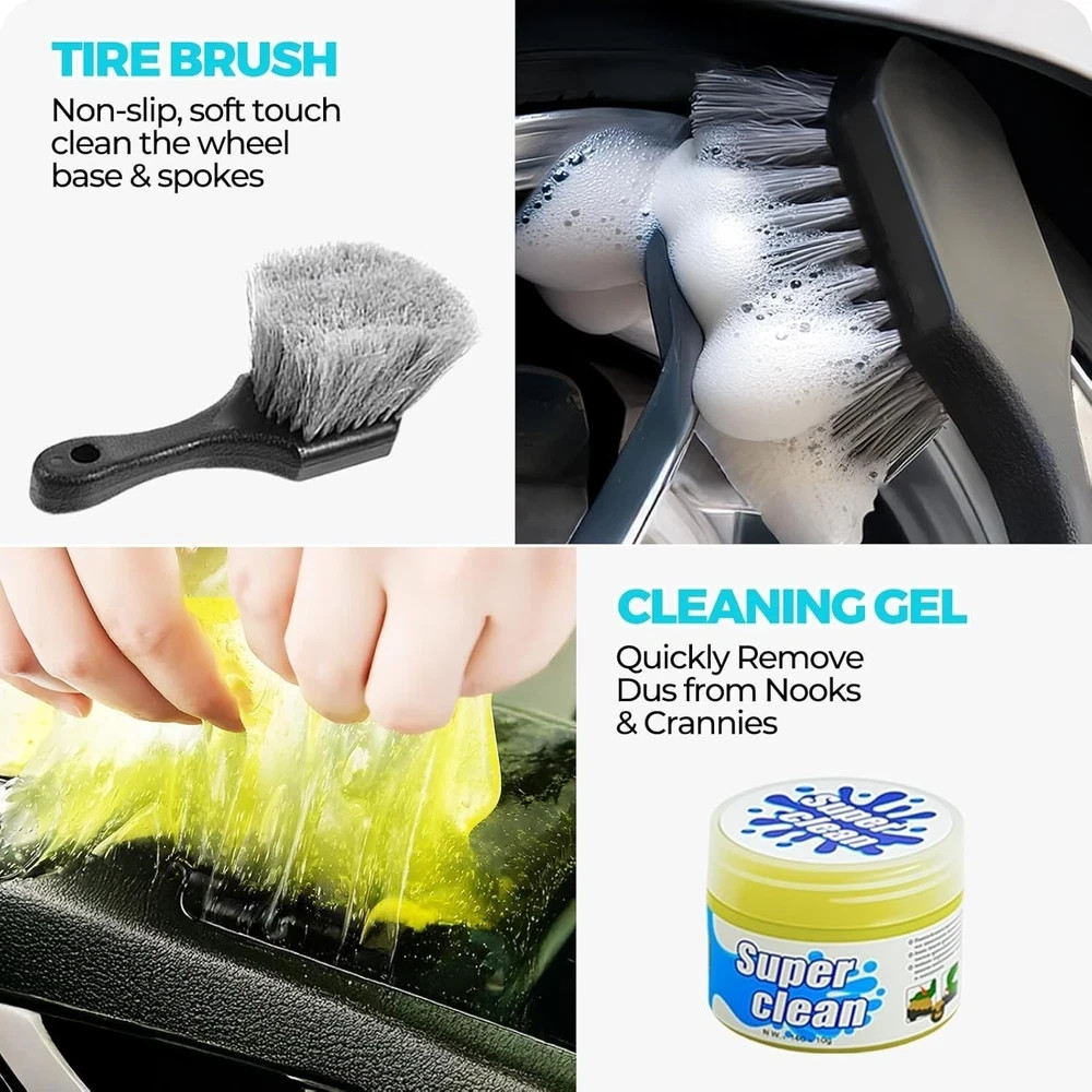 Car Detailing Kit Car Cleaning Tools Set Exterior Interior Wheels 30pcs