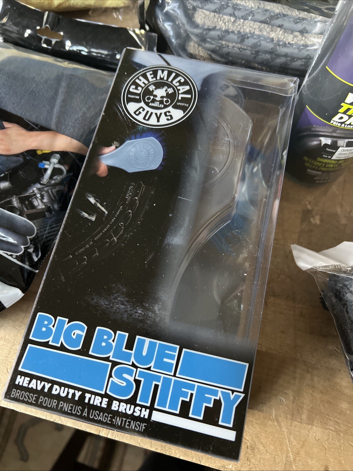 Chemical Guys Tire Cleaning Car Wash Kit Tire Shine Big Blue Stiffy Brush Towels