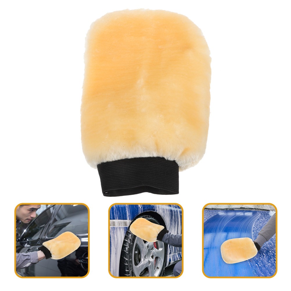Plush Car Washing Mitt Double Sided Car Washing Mitten Vehicle Washing Glove
