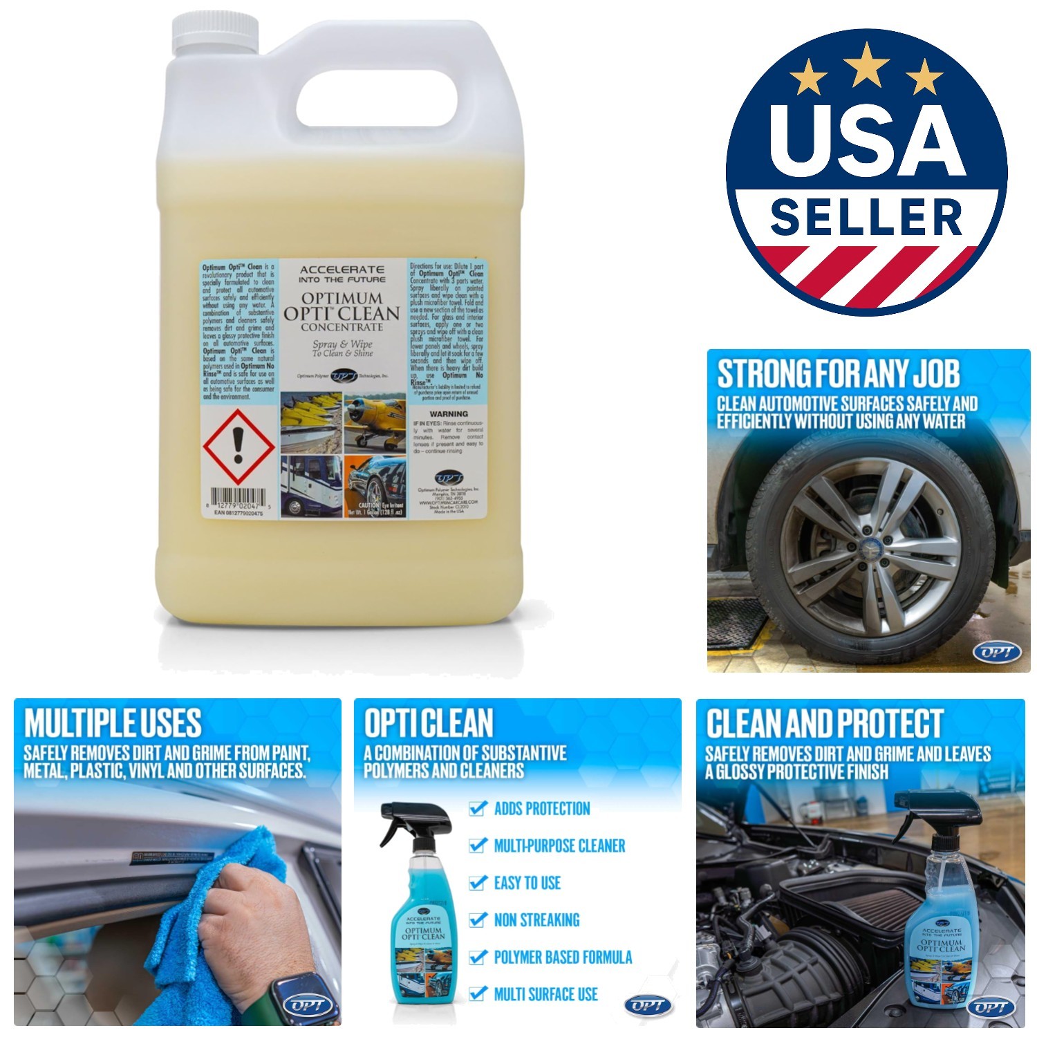 1 Gallon Optimum Opti-Clean Waterless Car Cleaner – Quick & Rinse-Free Solution