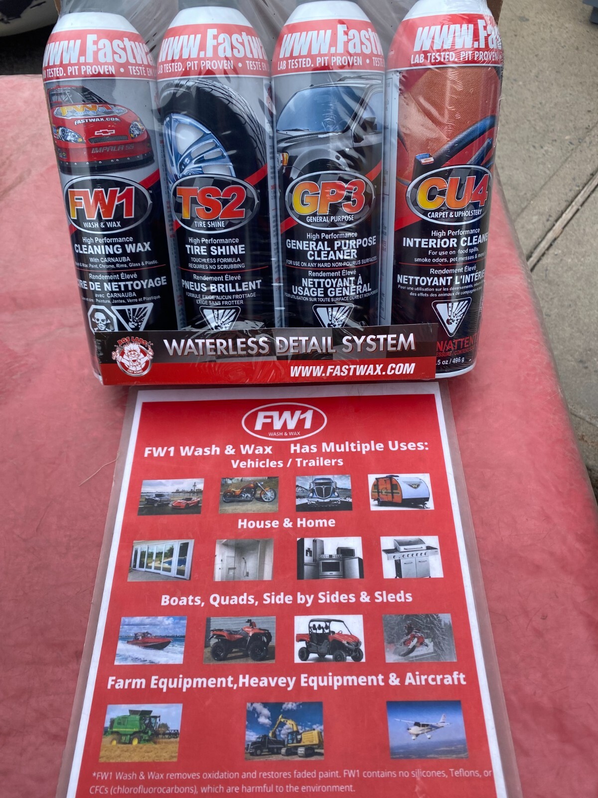 FW1 Detail Kit – Car Wash and Wax, Tire Shine, General Purpose, Interior Cleaner