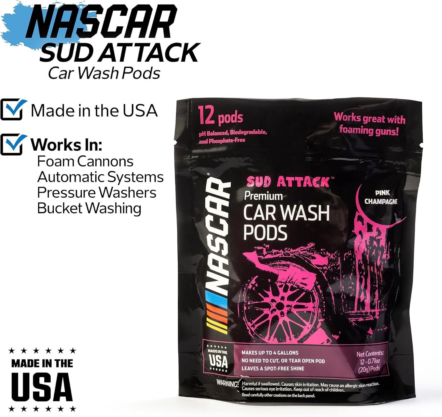 SUD Attack Car Wash Pods – Foaming Car Wash Soap Works with Foam Cannons, Foa…