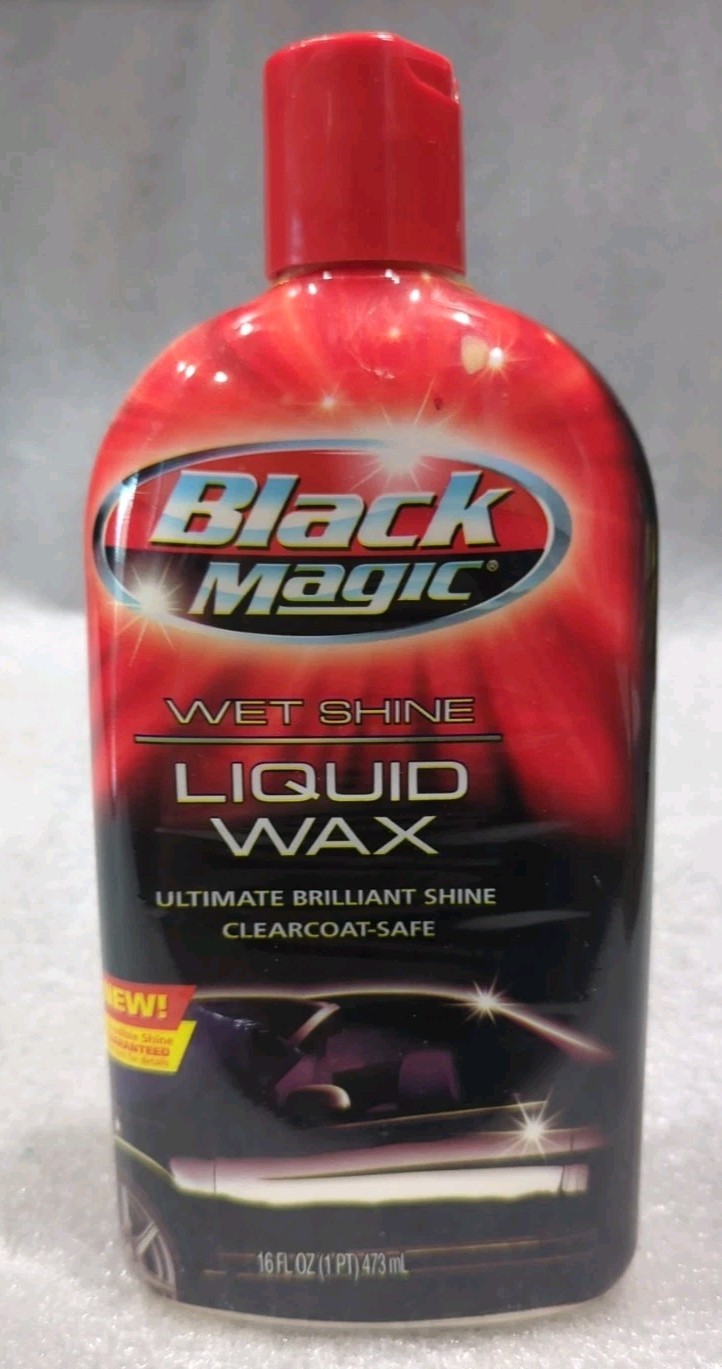 VTG New Old Stock 2002 BLACK MAGIC Wet Shine Liquid Car Wax 16 oz Discontinued
