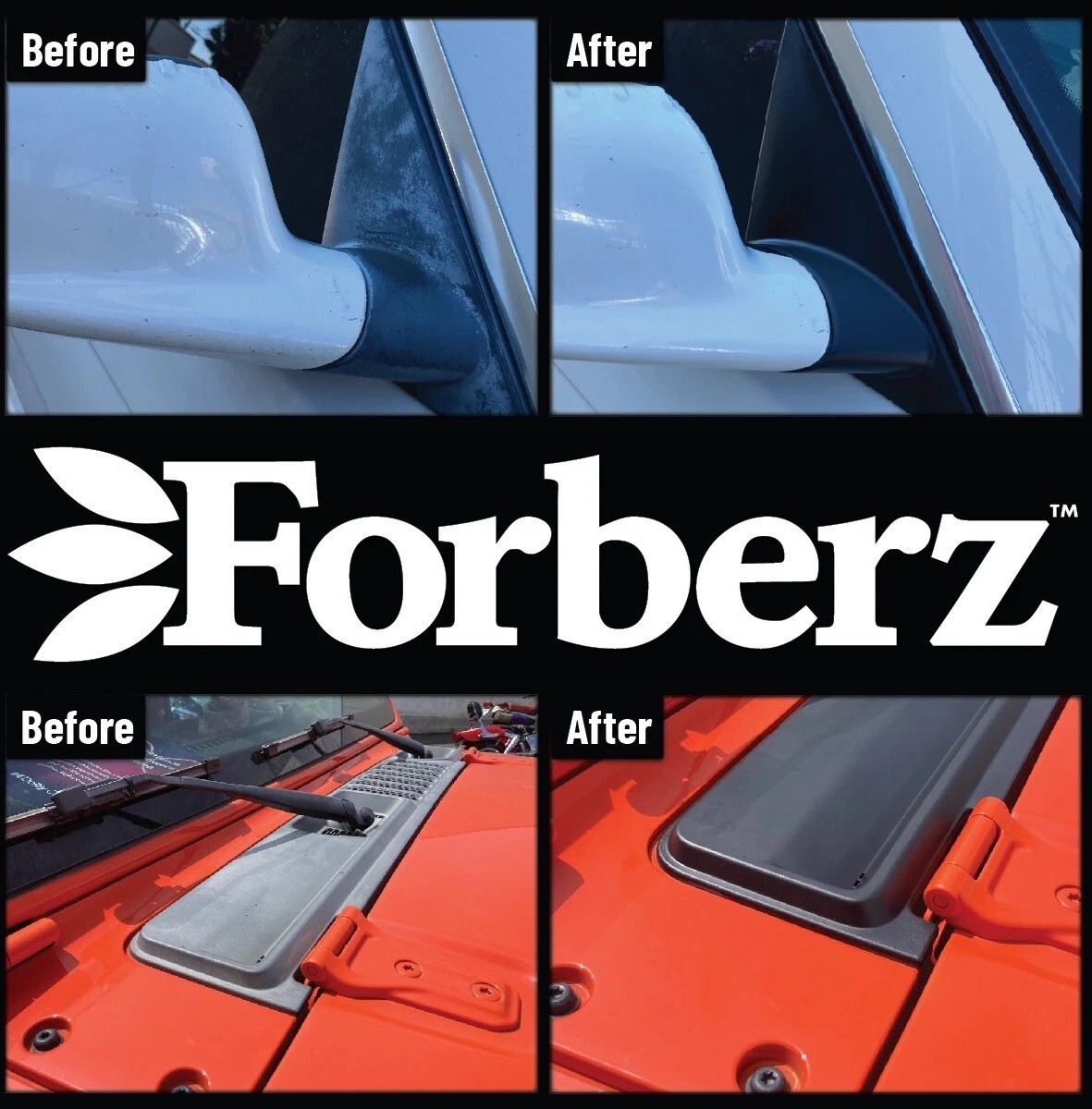 Forberz Plastic & Rubber Treatment – Remove Wax/Polish. No Silicone, No Solvent.