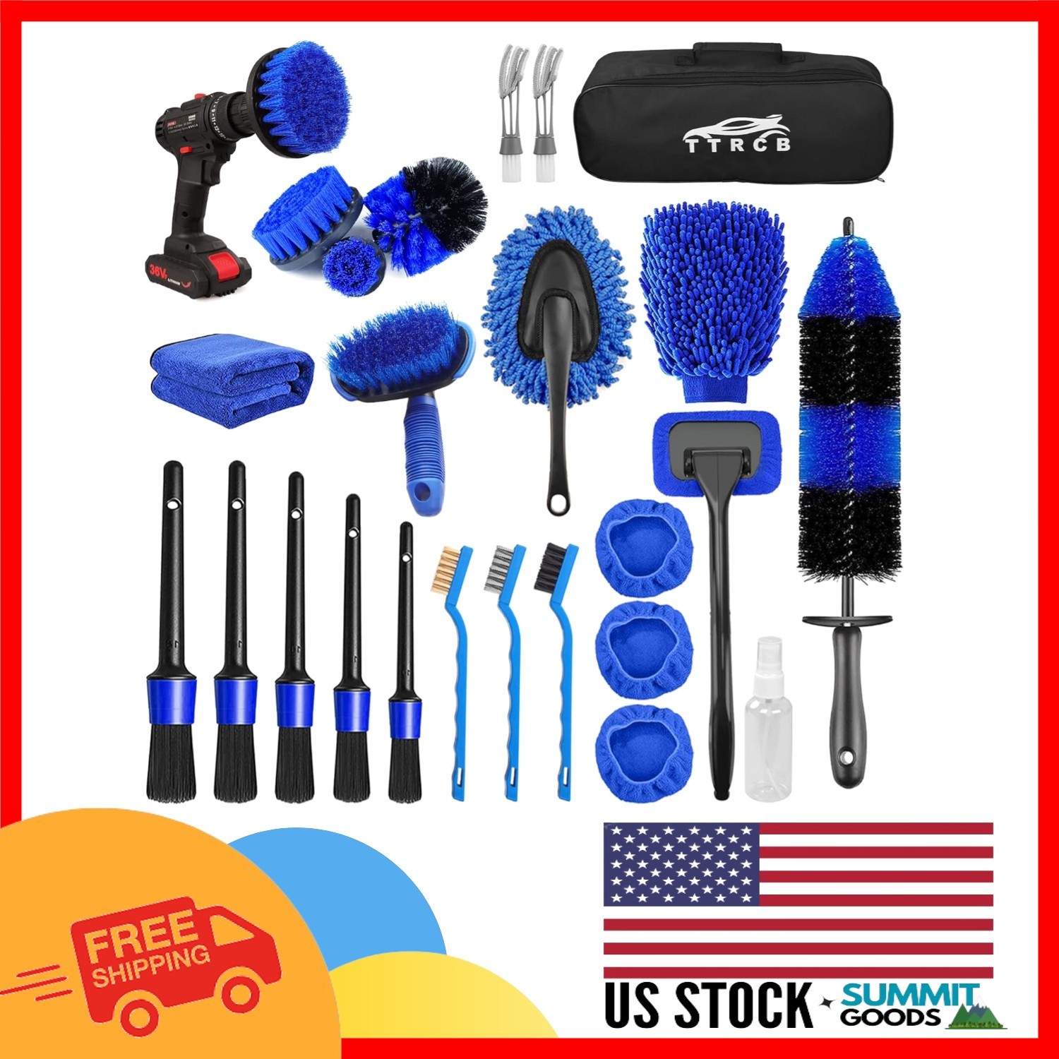 Professional Car Detailing Kit: 26-Piece Set with Cleaning Brushes & Accessories