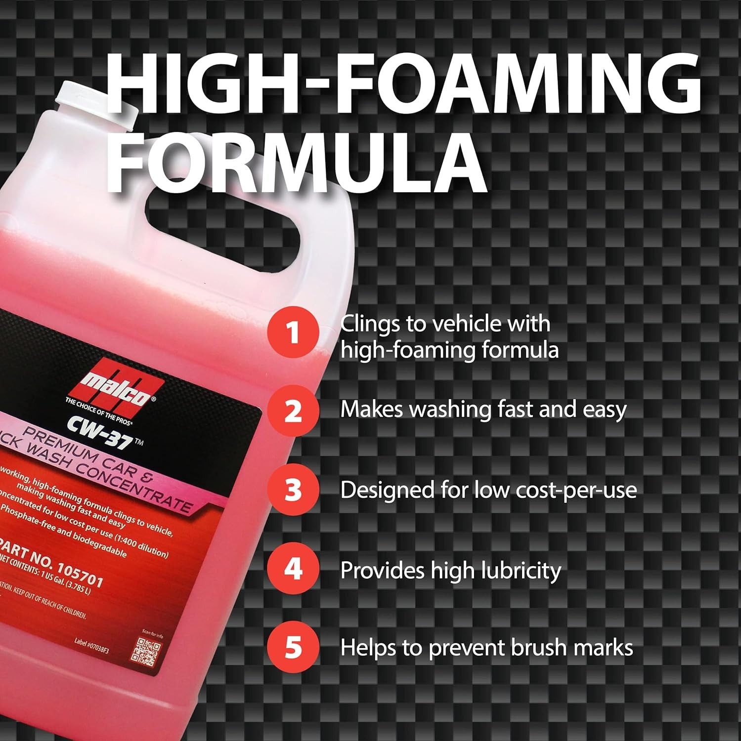 CW-37 Car Wash Concentrate – High Foaming Car & Truck Wash Soap/Removes Road…