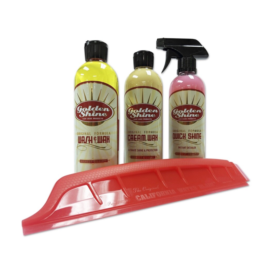 Golden Shine Car Care Wash & Wax Detailing Kit w California Jelly Blade 45965K