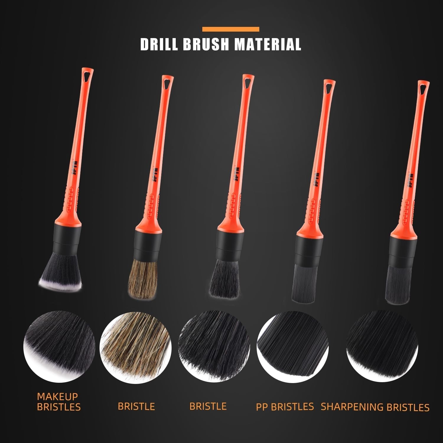Ergonomically Designed 8-Pc Wheel & Tire Brush Kit for Fast Vehicle Cleaning