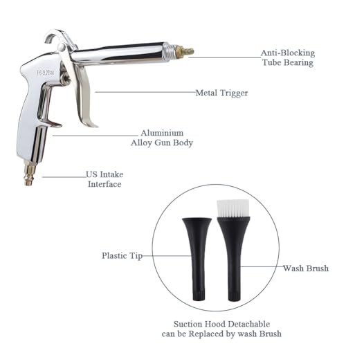 Car Cleaning Gun w/ Microfiber Cleaning Cloth Car Detailing Brush,High Pressure