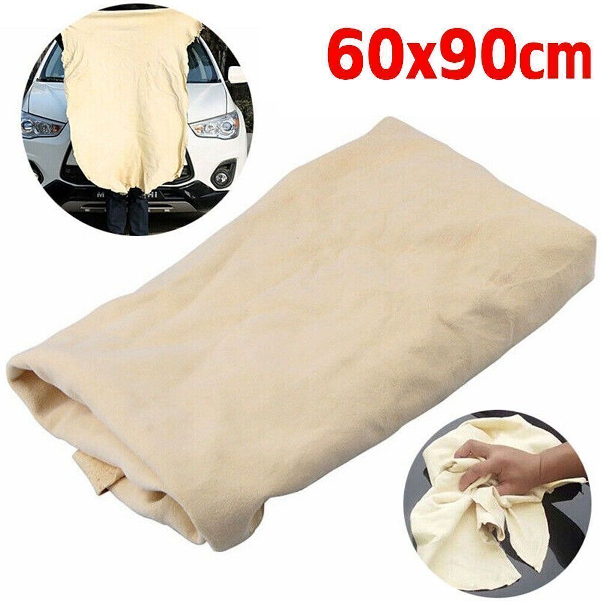 Natural Chamois Leather Drying Shammy Towel Car Cleaning Cloth Washing Absorbent