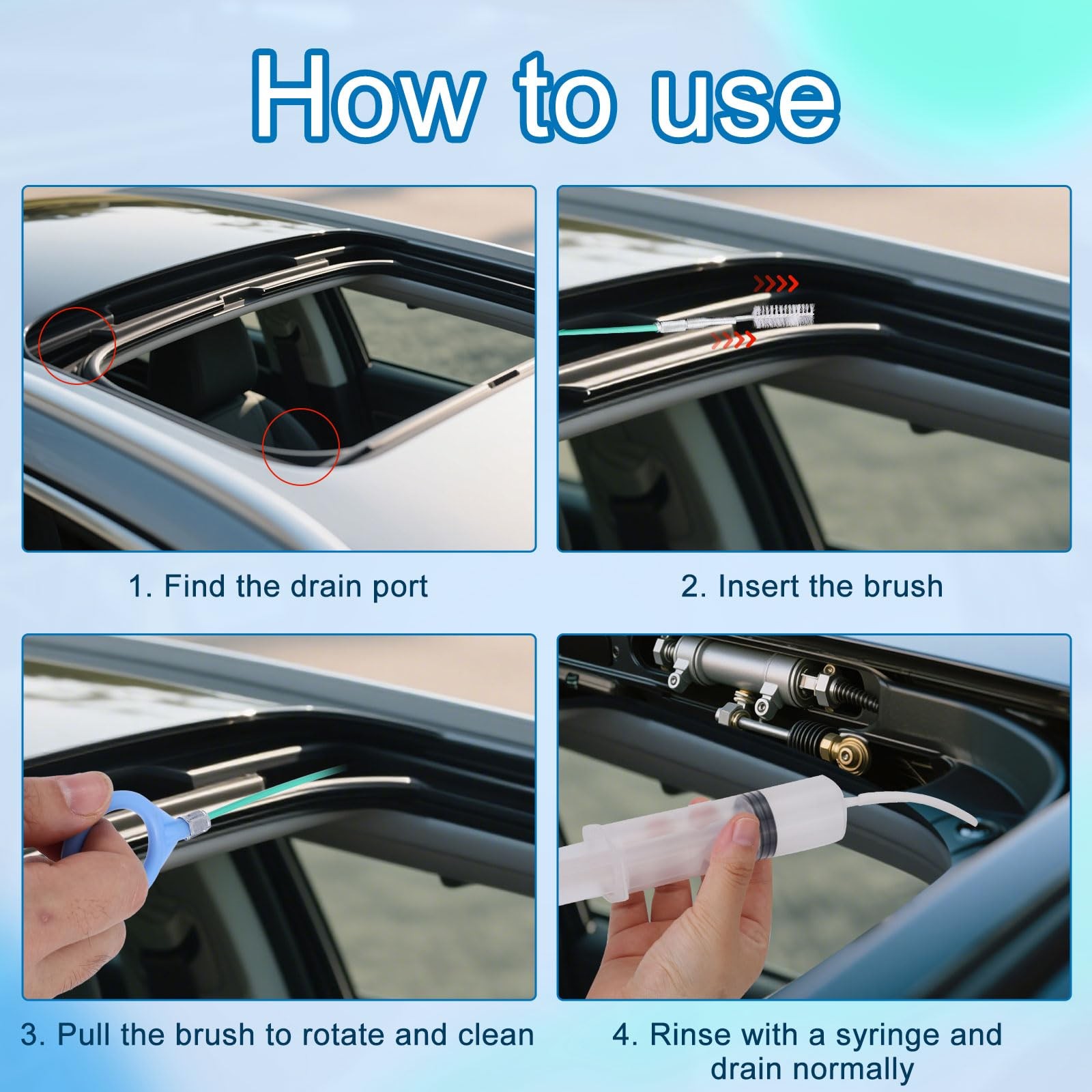 Car Sunroof Drain Cleaning Tool, Extra Long 1 Count (Pack of 1), Multicolor