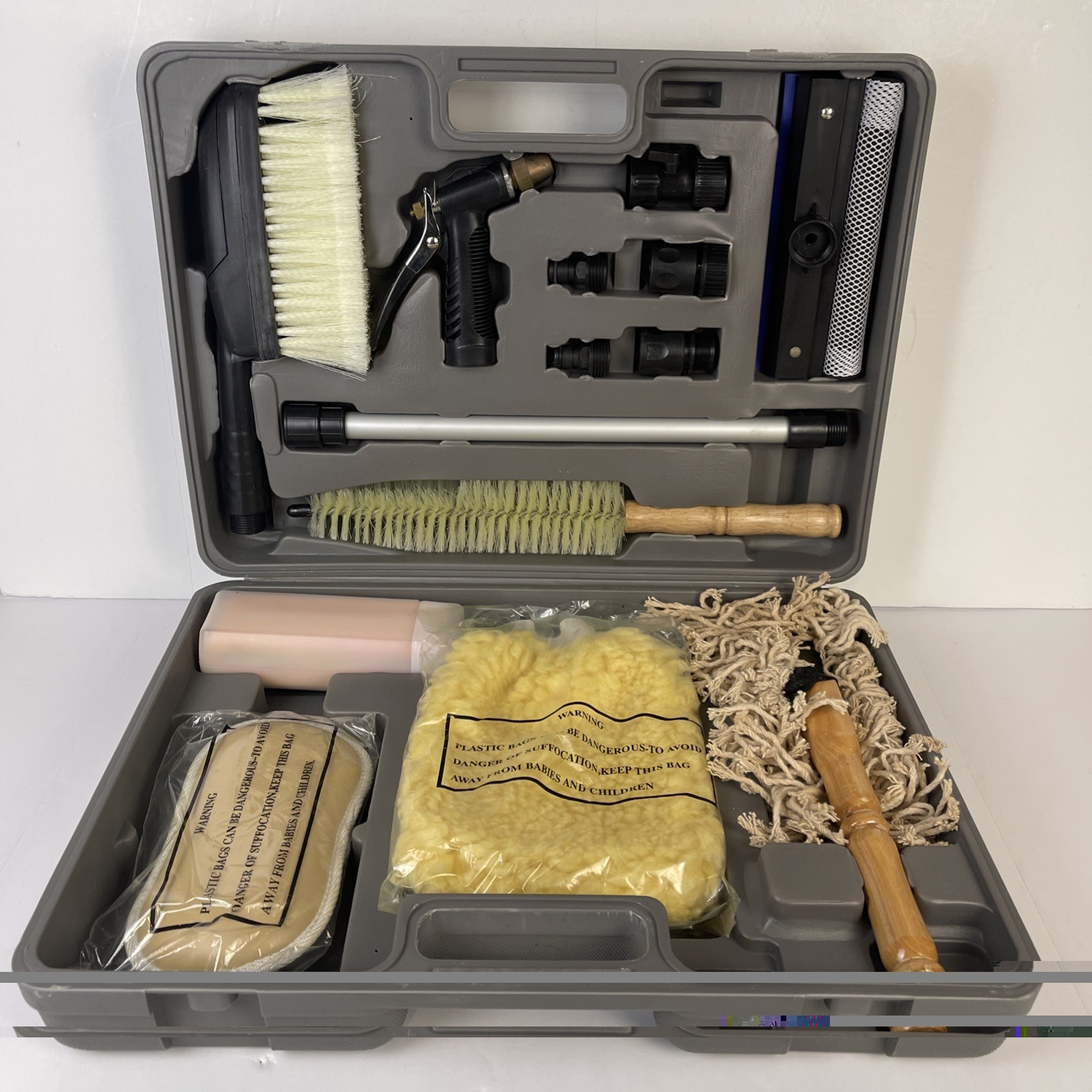 Car Cleaning Detailing Wash Kit Interior And Exterior With Case Rags Brush More