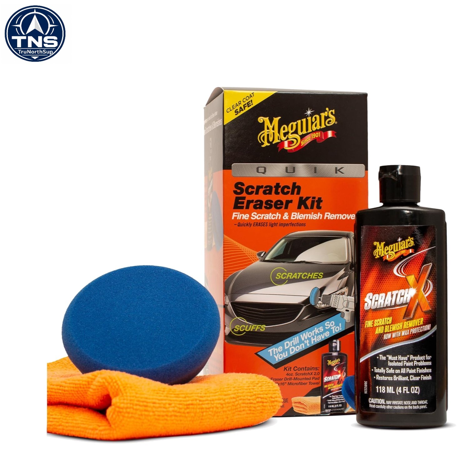 Quik Scratch Eraser Kit Car Paint Scratch Remover with Drill Pad, Microfiber …