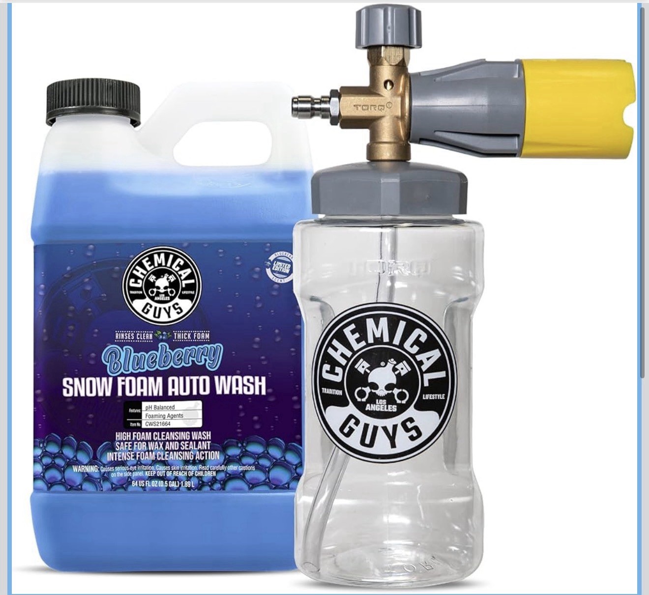 Chemical Guys Big Mouth Max Release Foam Cannon and Blueberry Snow Foam Car Wash