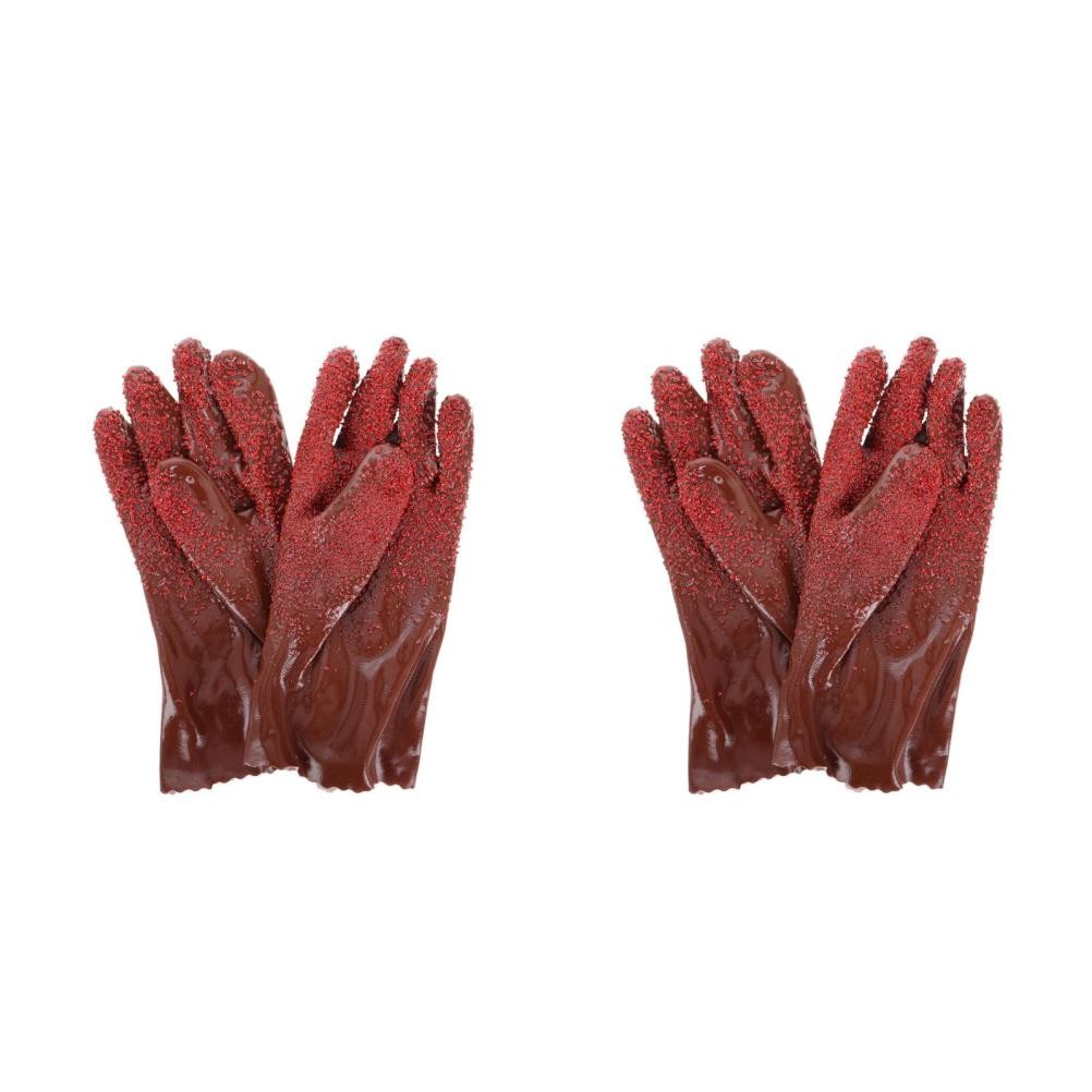 2 Pairs Non-slip Cleaning Gloves Kitchen Dishwashing Heavy Duty Water