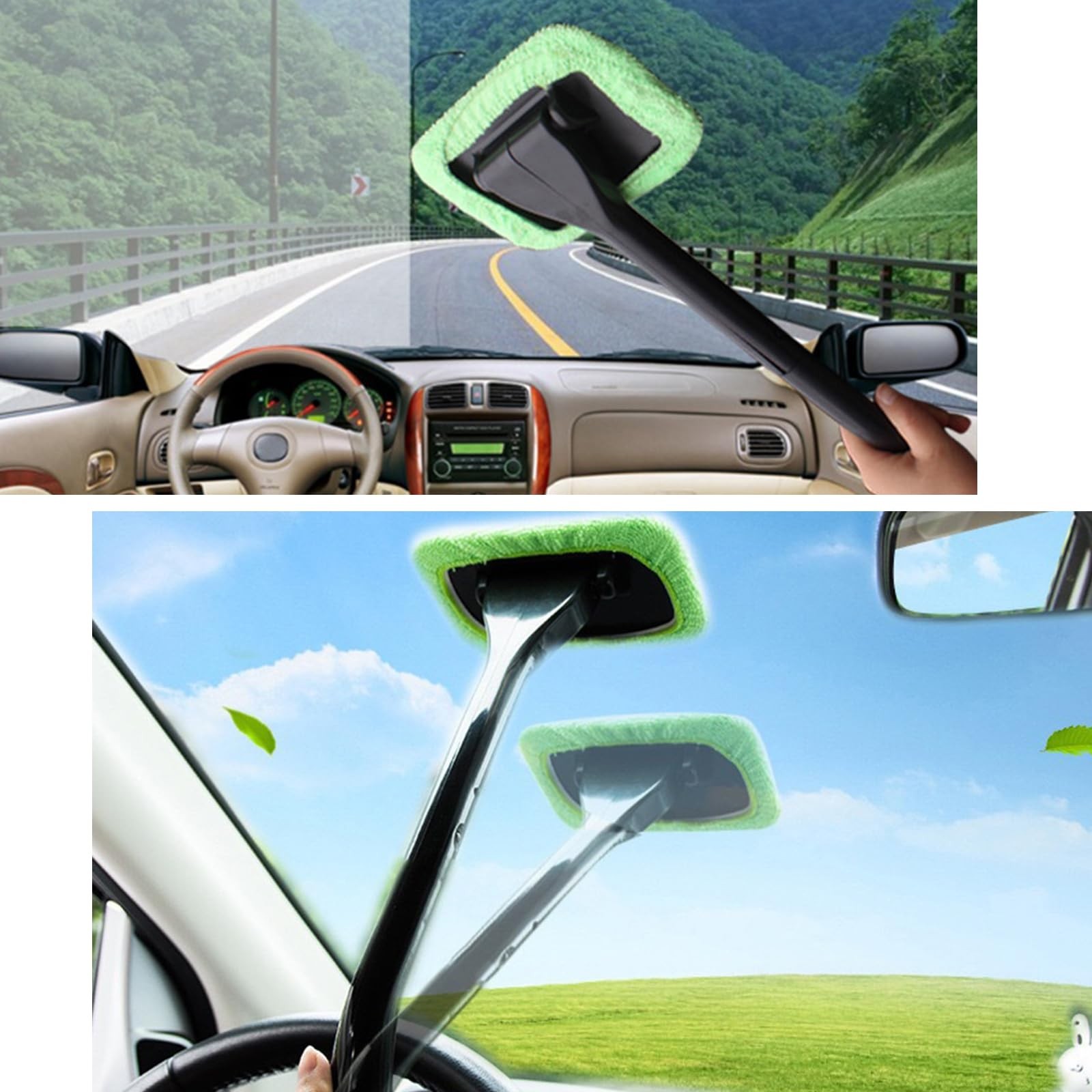 Augeny Car Windshield Cleaning Tool, Microfiber Window 1 Count (Pack of 1)