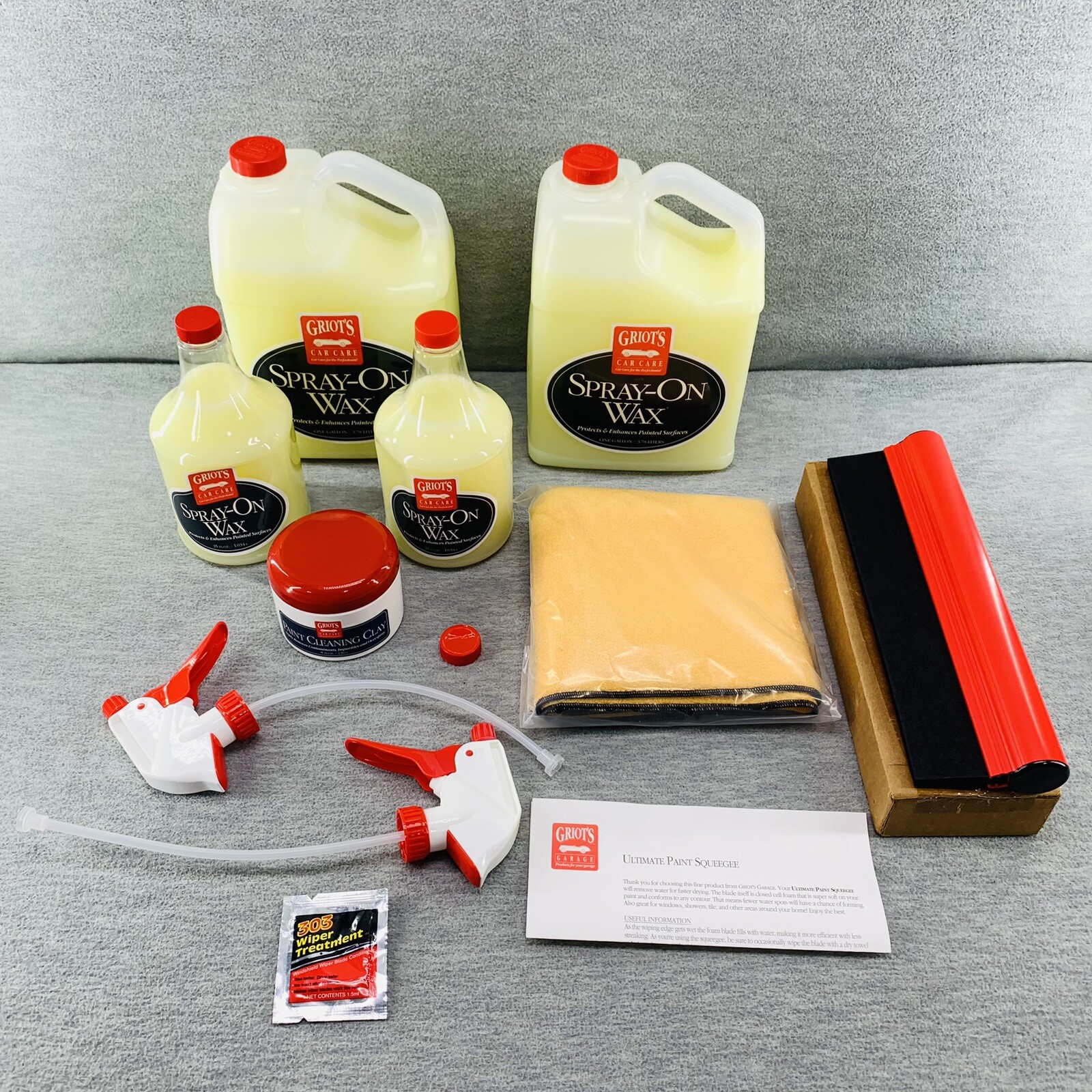 GRIOT’S CAR CARE – Spray-On Wax Kit # (11097 – 11098) Paint Cleaning Clay & More