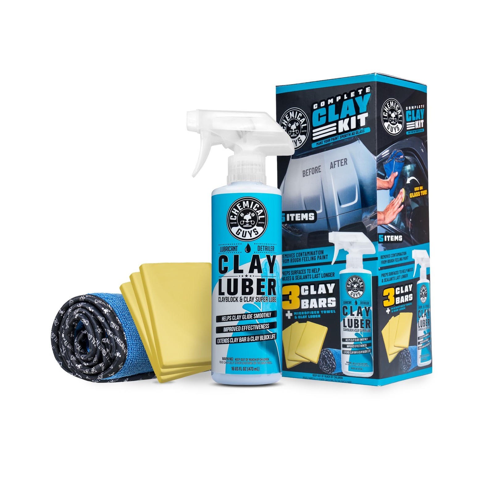 Chemical Guys Complete Clay Kit, Paint Restoration Kit for Cars, Trucks, SUVs…