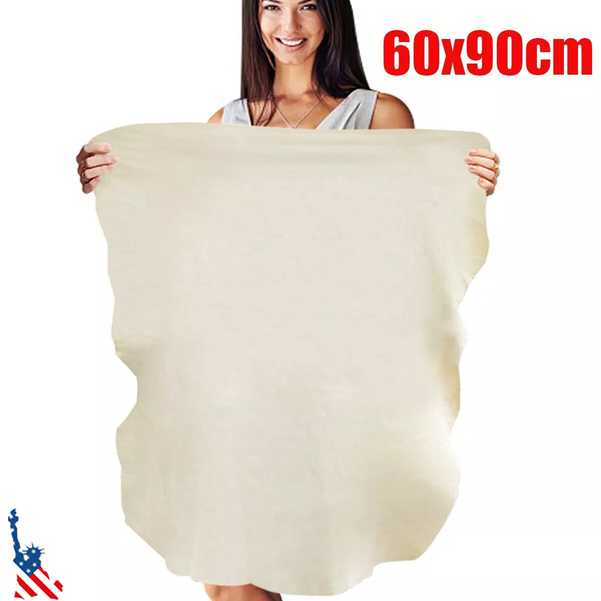 Natural Chamois Leather Car Drying-Towel Cleaning Cloth Absorbent Shammy US