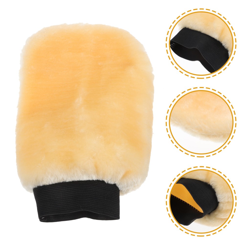 Plush Car Washing Mitt Double Sided Car Washing Mitten Vehicle Washing Glove