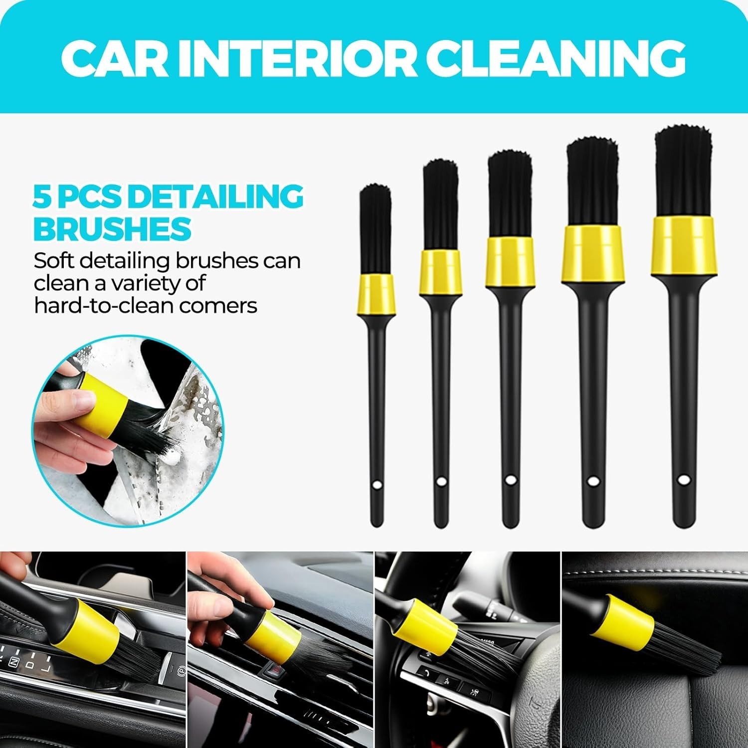 Car Detailing Kit Car Cleaning Tools Set Exterior Interior Wheels 30pcs