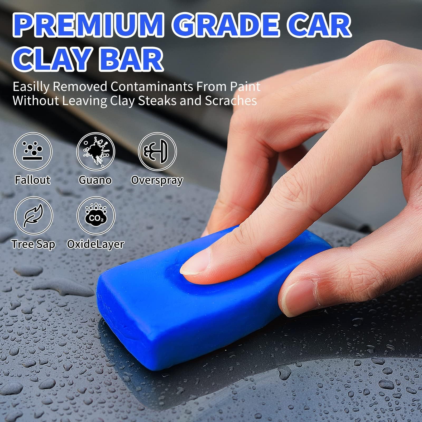 Wontolf 10 Pack Clay Bars Auto Detailing Premium Grade Magic Bar Blue