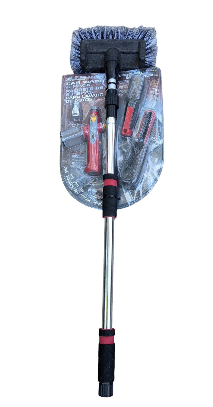 New AutoSpa Suds-N-Go RV & Car Washing 6-pack Kit Flow-Thru Extending 75″ Pole