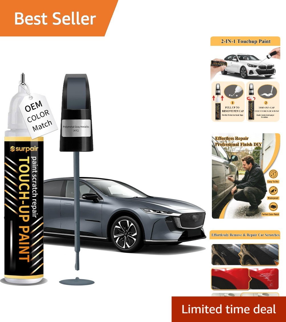 Polymetal Gray Metallic Touch Up Paint for Mazda – OEM Match & 2-in-1 Applicator