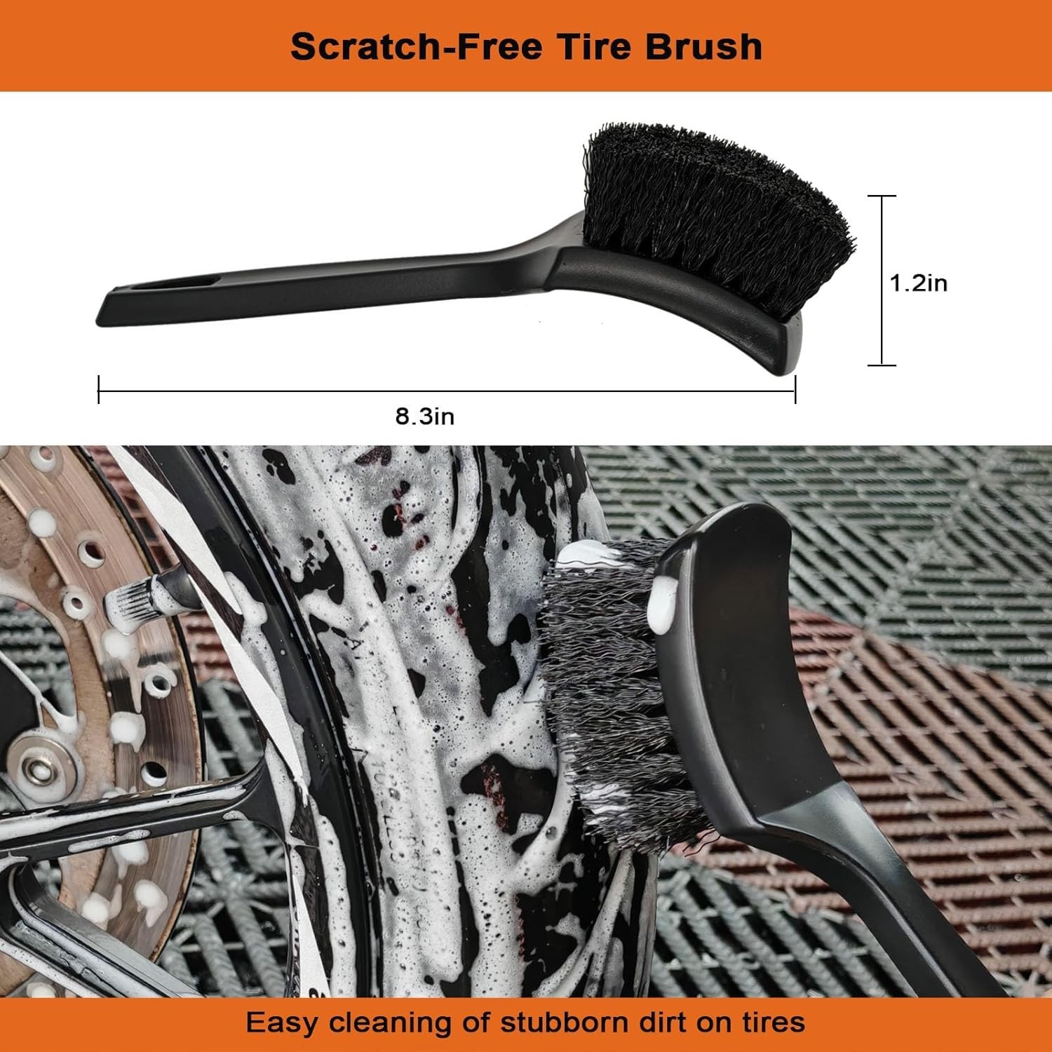 Motorcycle Cleaning Kit 6 Pack with Easy Reach Brush,Wool Wash Mitt,Detailing Br