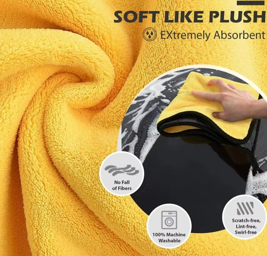 Microfiber Dual Sided Car Drying Towel Auto Detailing Cleaning Cloth Reusable