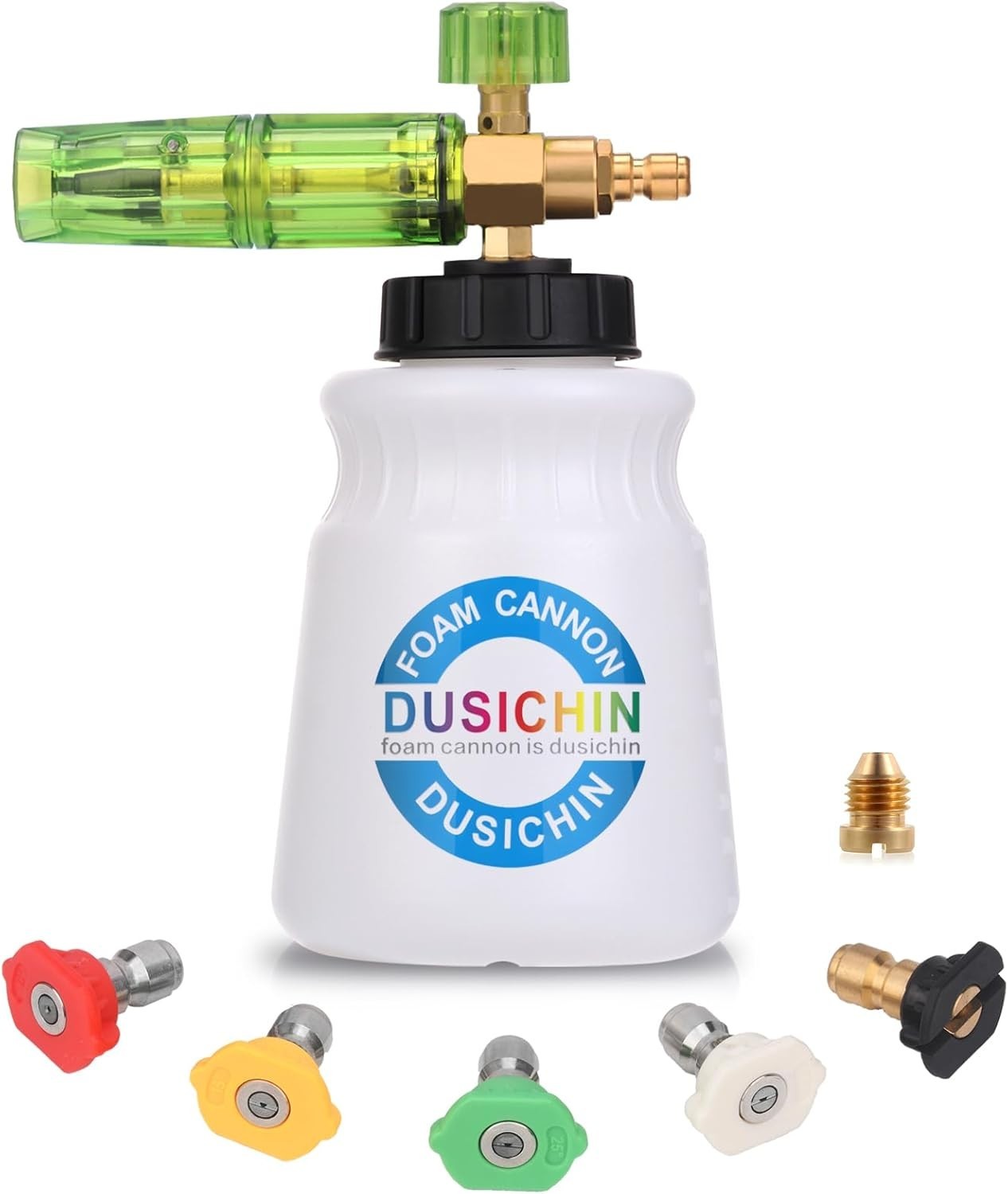 Heavy Duty Foam Cannon with 5 Nozzles – Quick Connect 1/4″ Fitting for Detailing