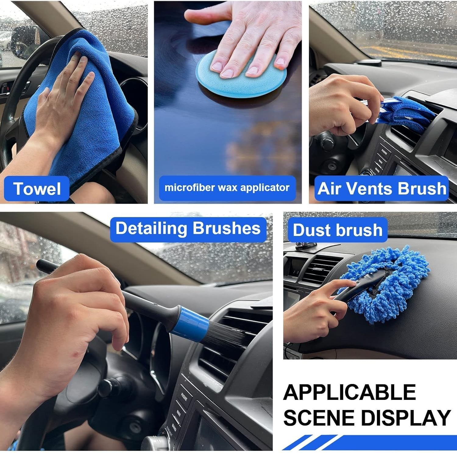 21Pcs Car Wash Kit,62″ Car Wash Brush Mop with Long Handle,Car Cleaning Kit,Car