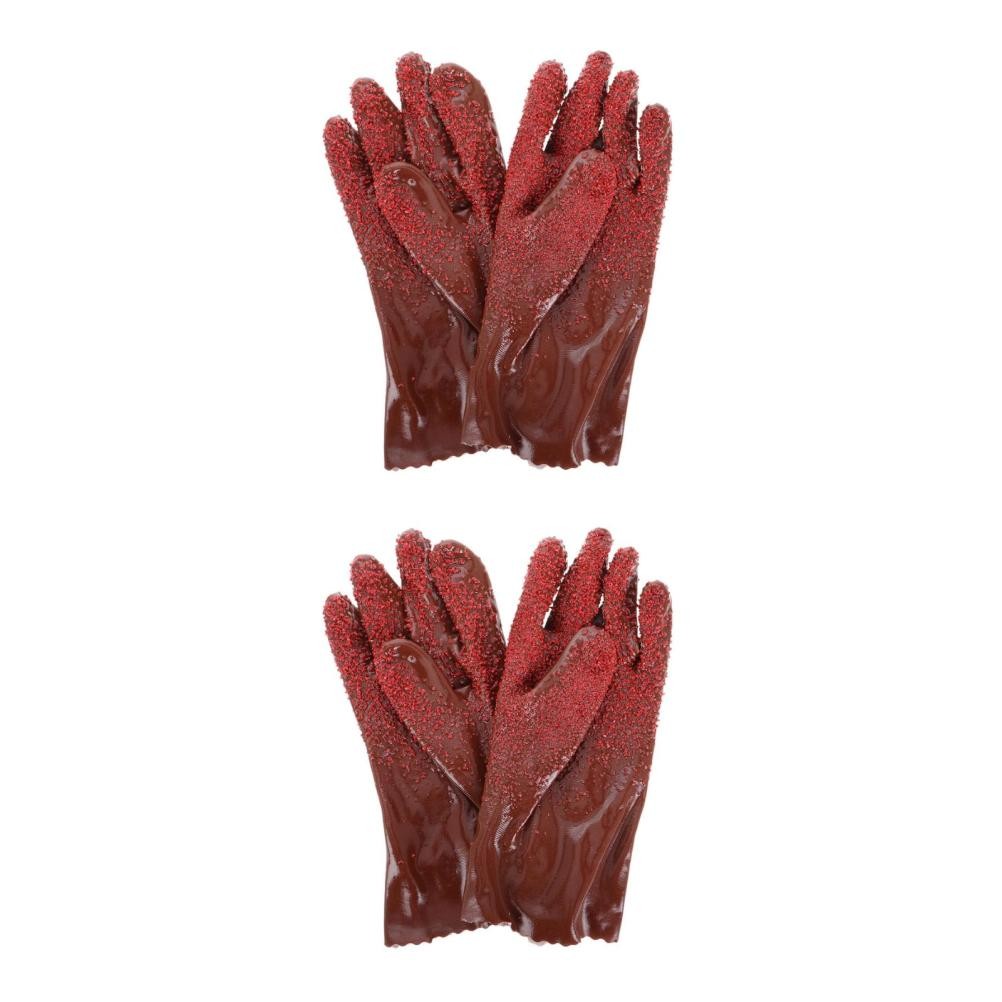 2 Pairs Non-slip Cleaning Gloves Abrasion Resistant for Washing Dishes Large