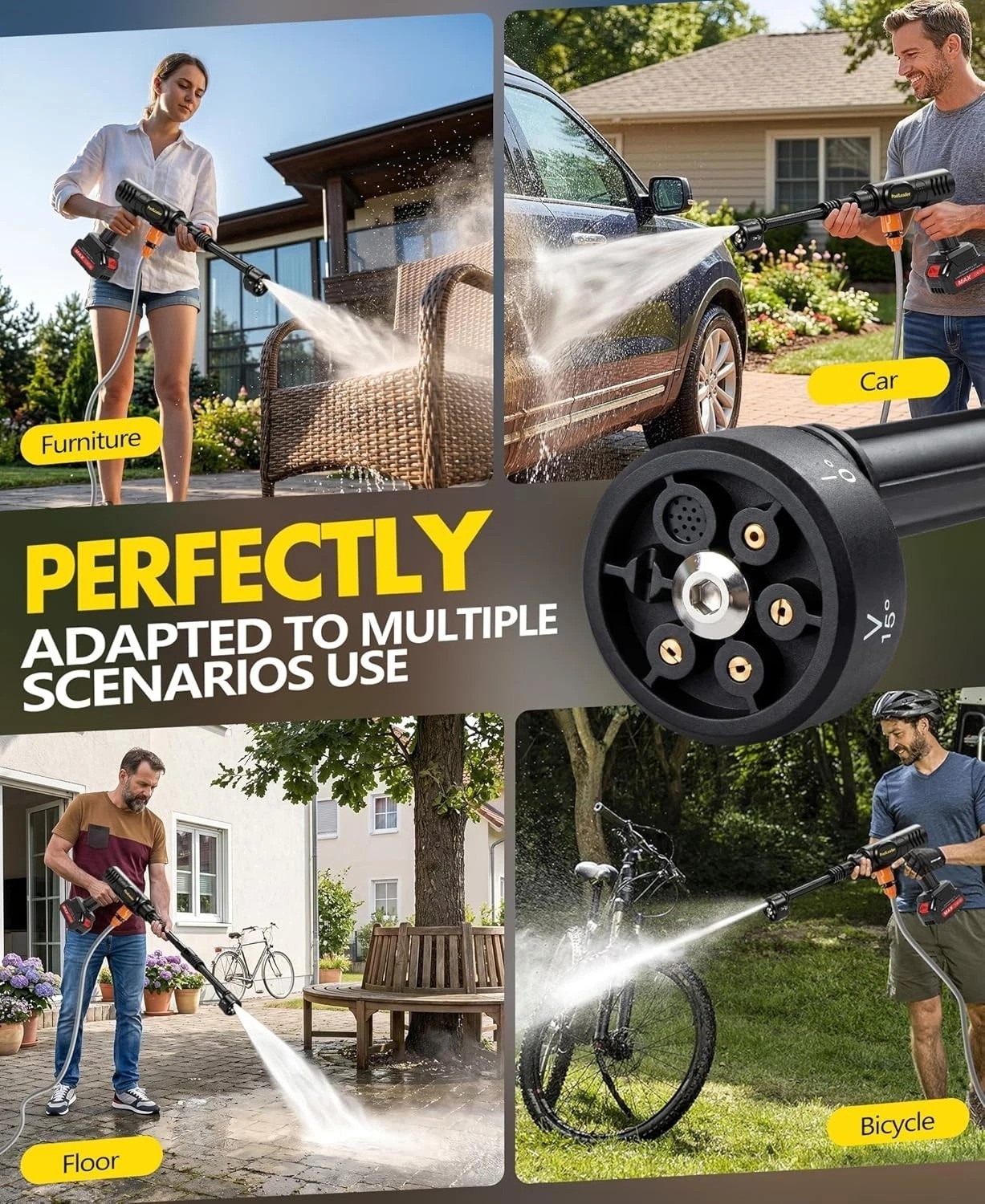Efficient Handheld Cordless Car Washer with Foam Cannon – Ideal for Outdoor Use