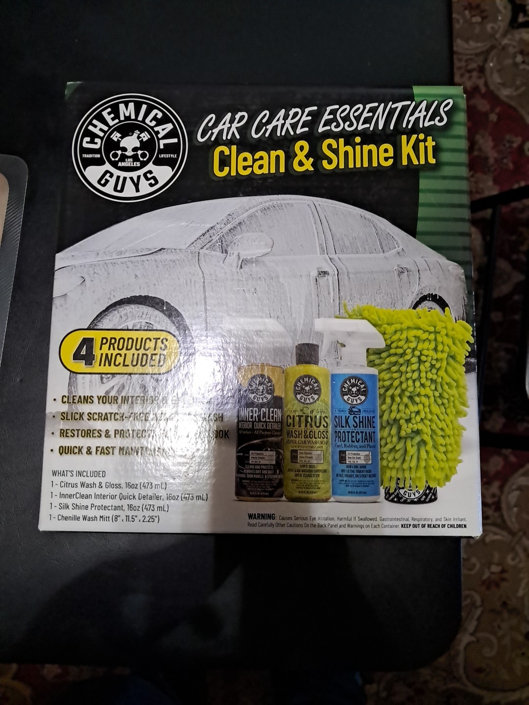 Brand New ChemicalGuys Car Care Essentials Clean & Shine Kit 4 Products Included