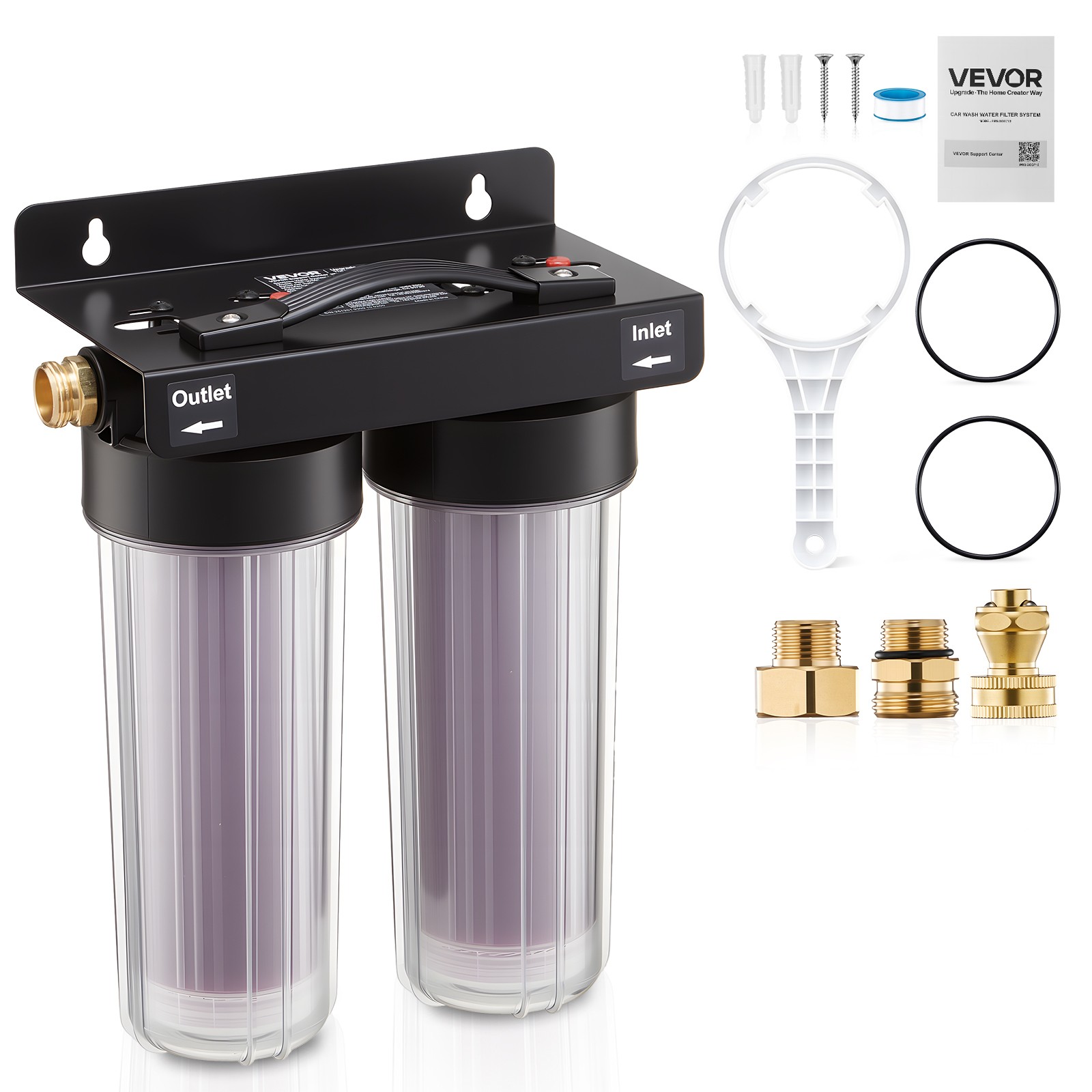 VEVOR Deionized Water System for Spotless Car Wash 2×0.5L Color Changing Resin