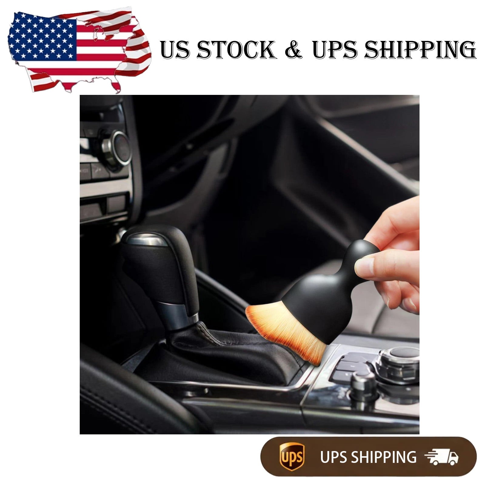 Gentle Bristle Vehicle Interior Detailer Brush Console Display AC Vent Duster