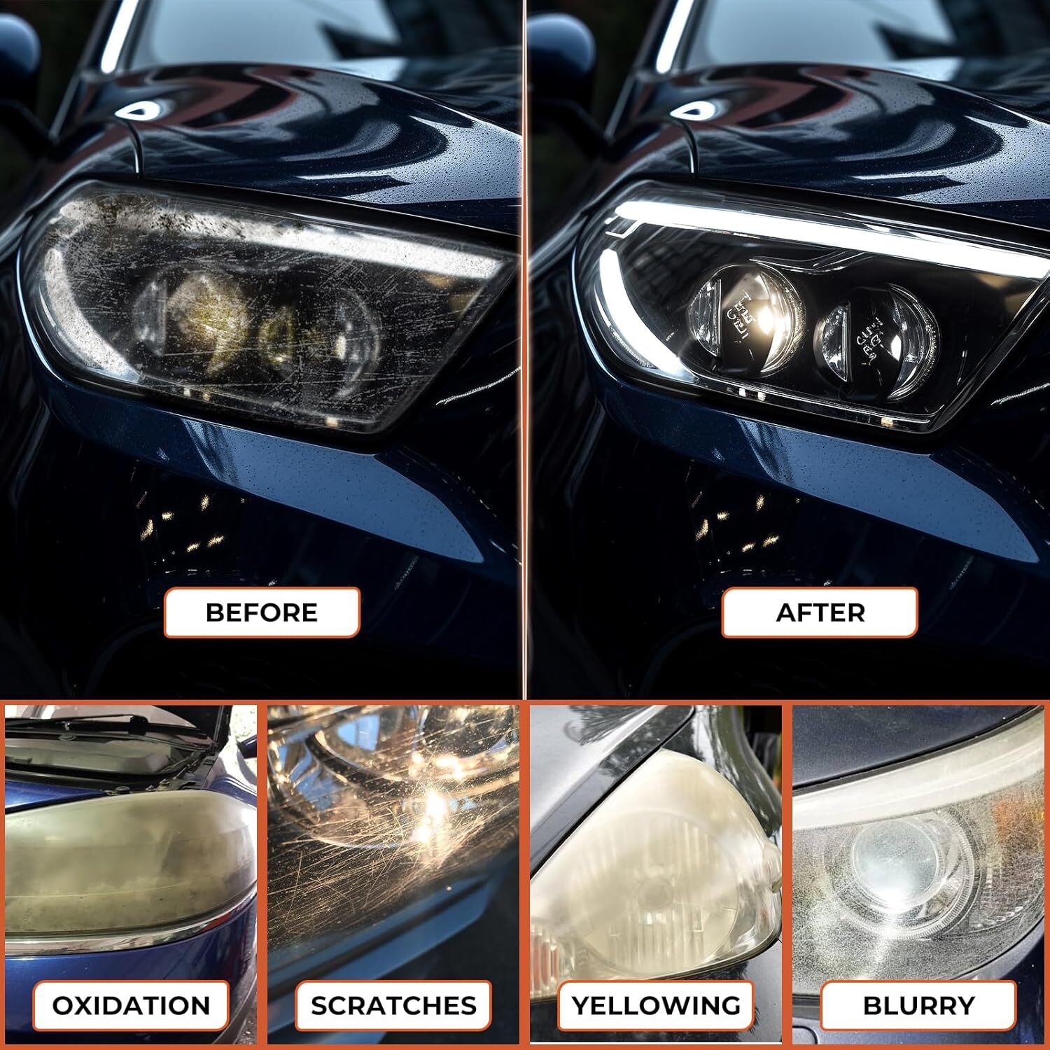 Headlight Restoration Kit Car Polishing Tool Buffing Repair for Porsche Taycan