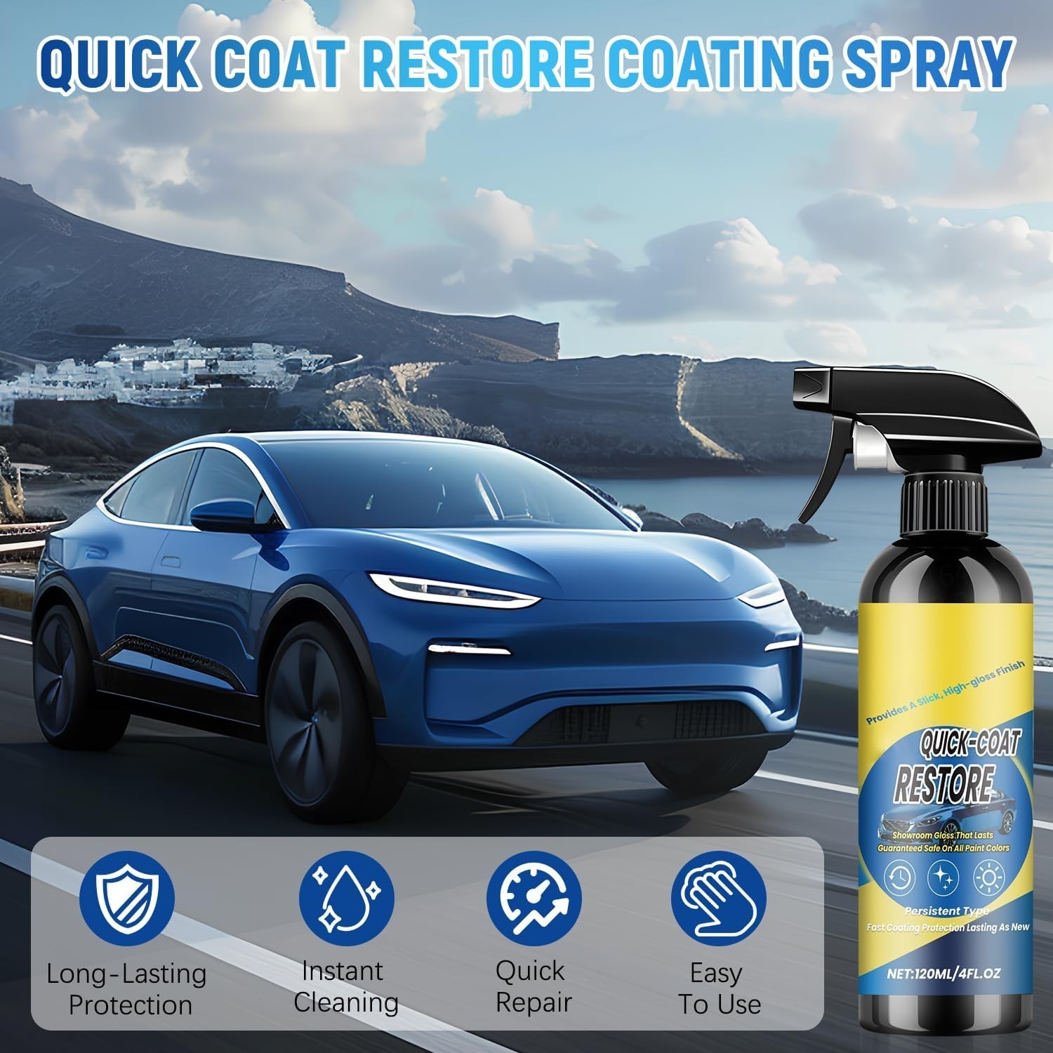 2Pcs Nano Quick Coat Restore Coating Spray,2026 New Advanced Automobile Quick-Ac