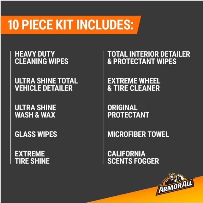 Armor All Car Care Cleaning and Automotive Car Wash Kit – 10 Piece Set Car Detai