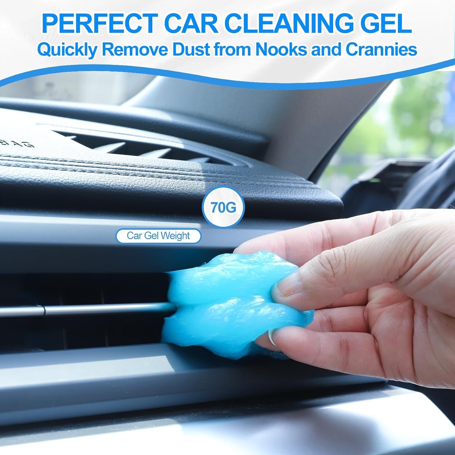 Compact 6 Pack Car Detailing Cleaning Kit – Interior Duster & Gel Included