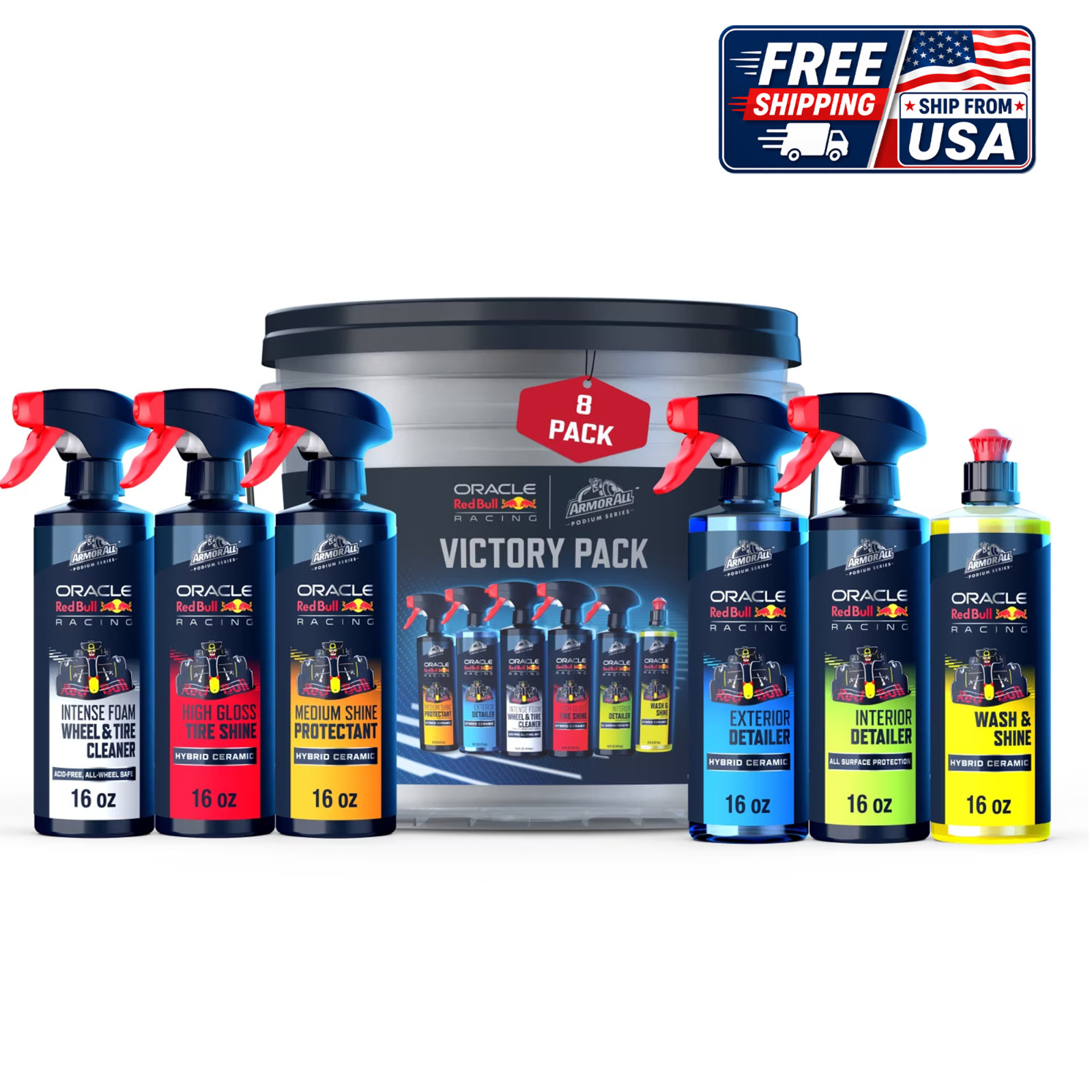 Armor All Podium Series Victory Pack Car Detailing Kit, 8-Piece Car Wash Bucket